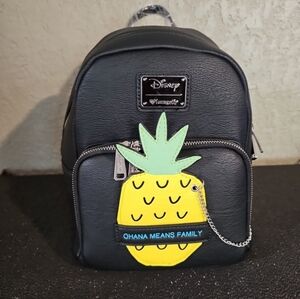 Loungefly Disney Stitch Ohana Means Family Pineapple Mini Backpack Black